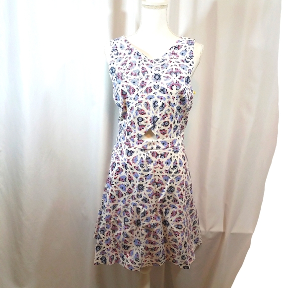 CeCe April Ultra White Cutout Dress 12 NWT - Picture 2 of 16